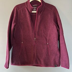 L.L. Bean Women's Purple Sweater Fleece Jacket Large